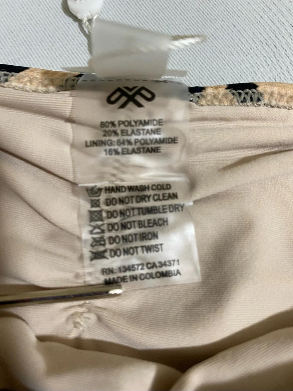 PILYQ Cleo Link Side Tie Full Bikini Bottom w Tiger Stripes Size L